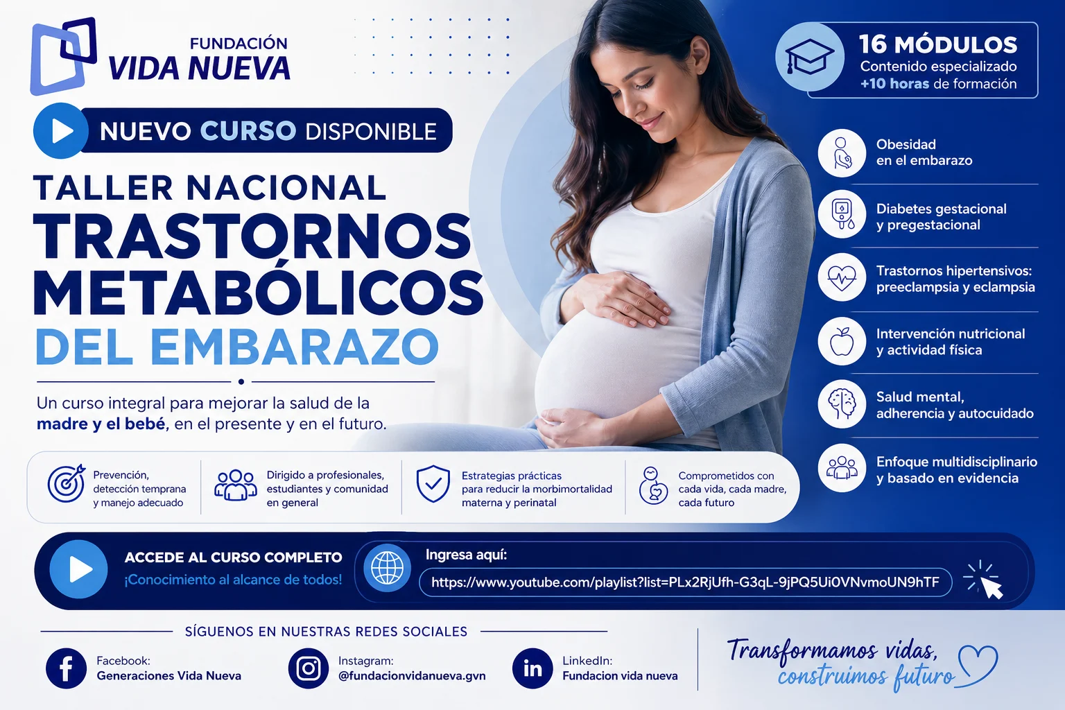 Transformando la salud materna: Fundación Vida Nueva comparte curso sobre trastornos metabólicos del embarazo
